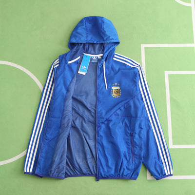 Argentina Blue Hooded Windbreaker