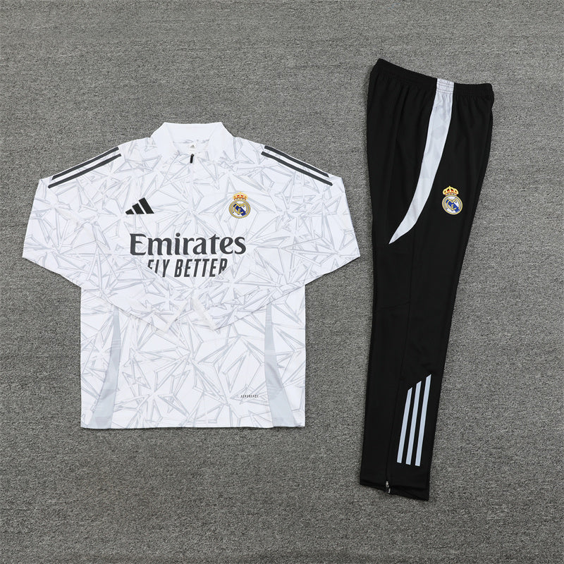 Real Madrid White Pattern Tracksuit