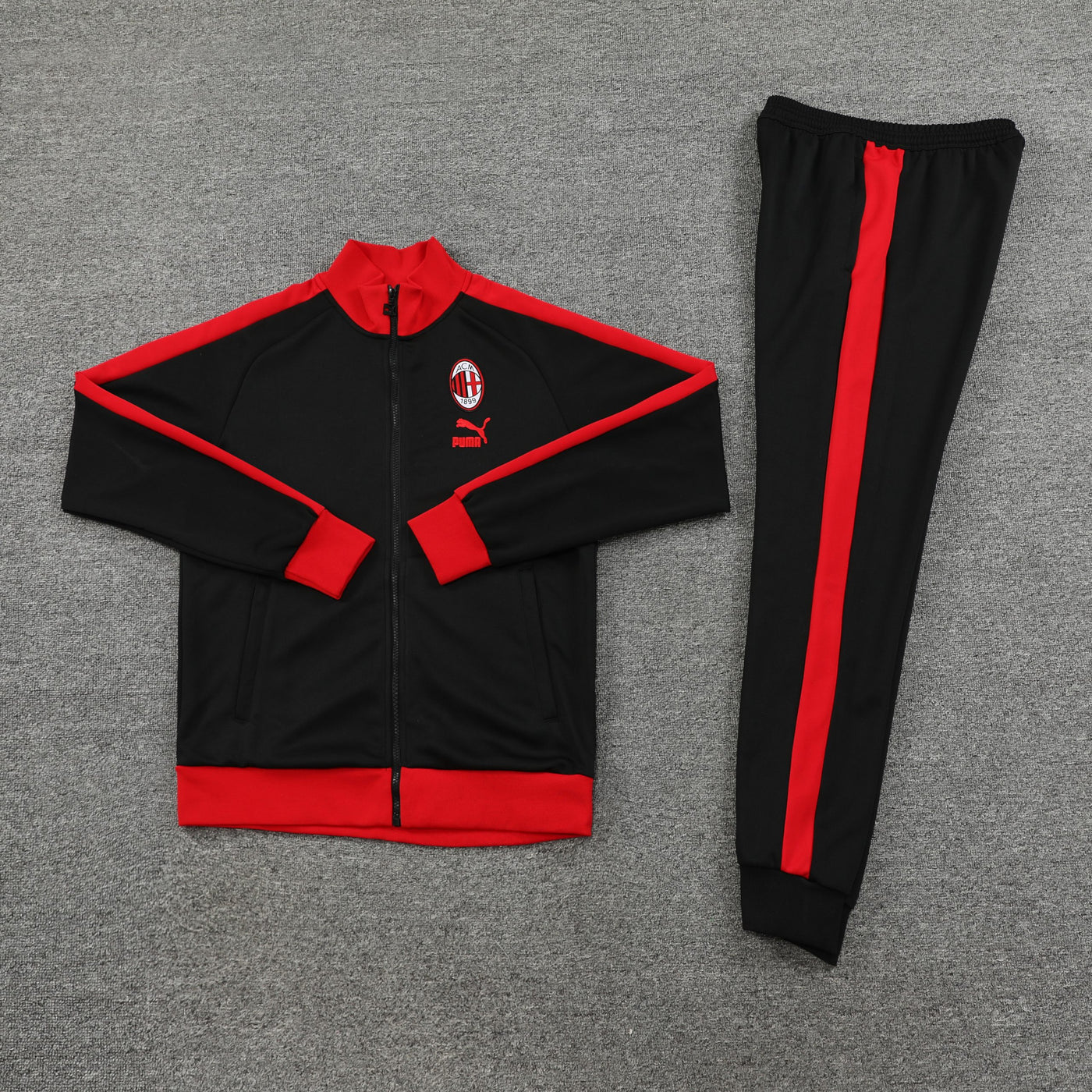 Milan Tracksuit 23-24 Black and Red