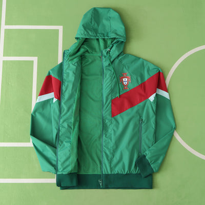 Portugal Green Hooded Windbreaker
