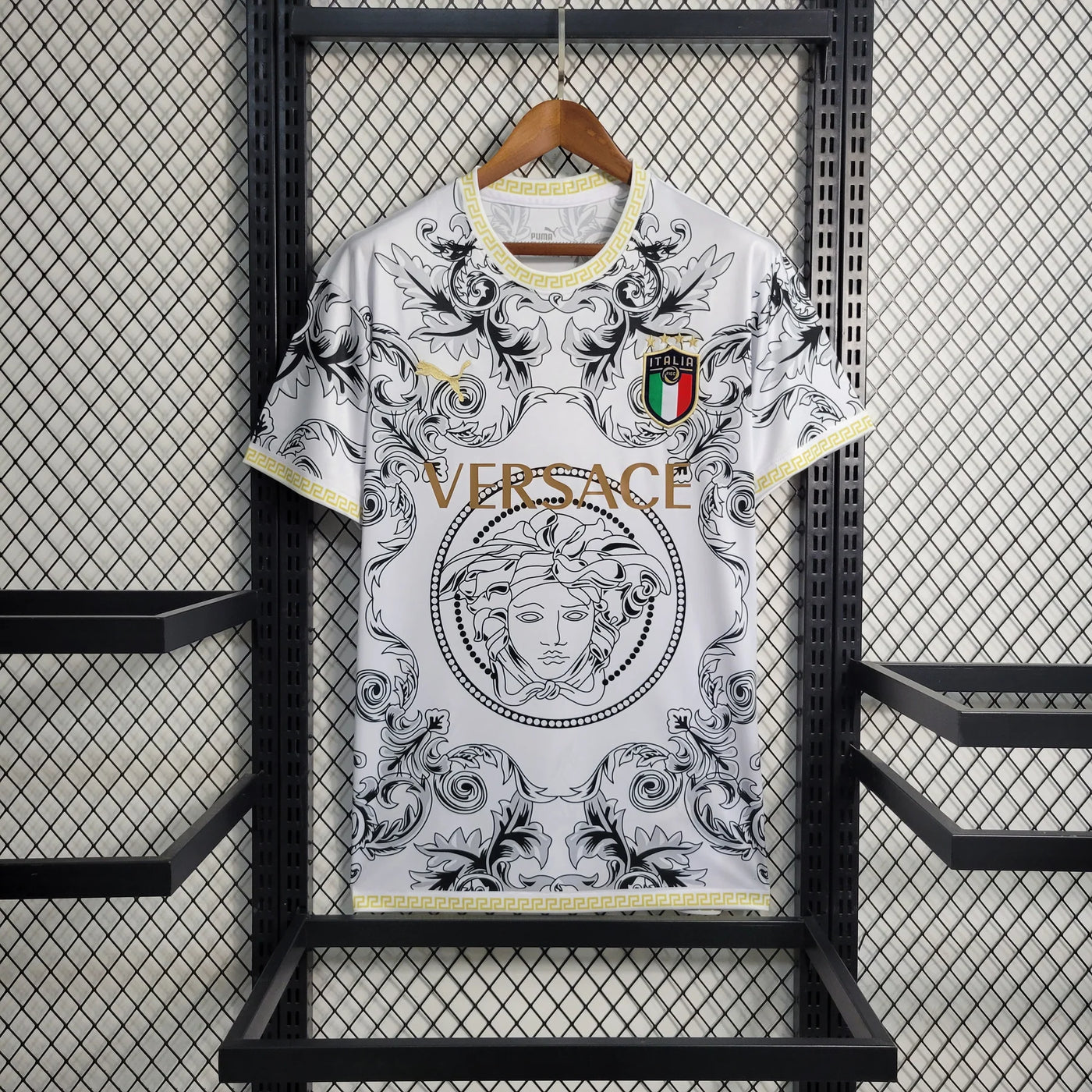 Italy Football Shirt 2024 Versace (White) Edition