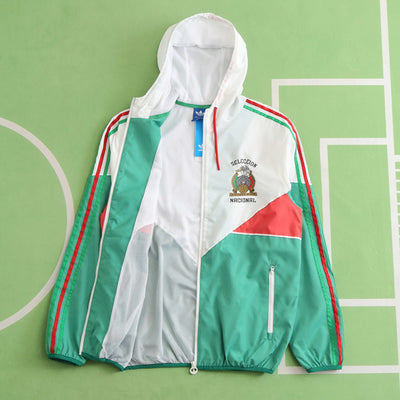 Mexico Green Hooded Windbreaker