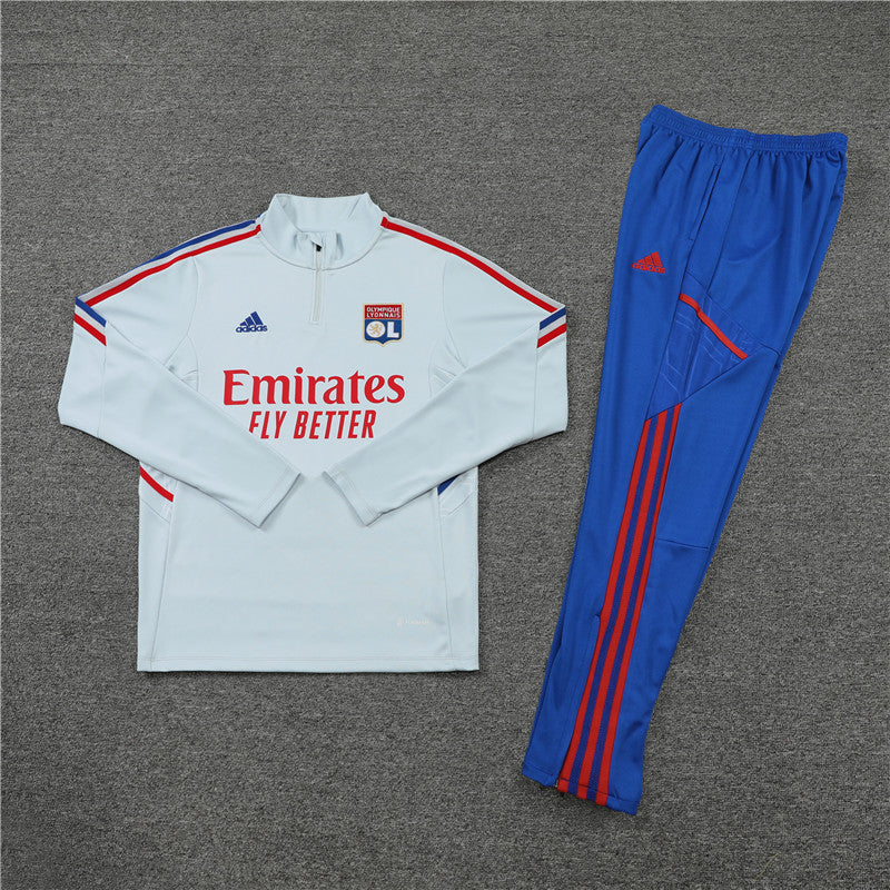 Olympique Lyon Tracksuit 22-23 Gray Blue