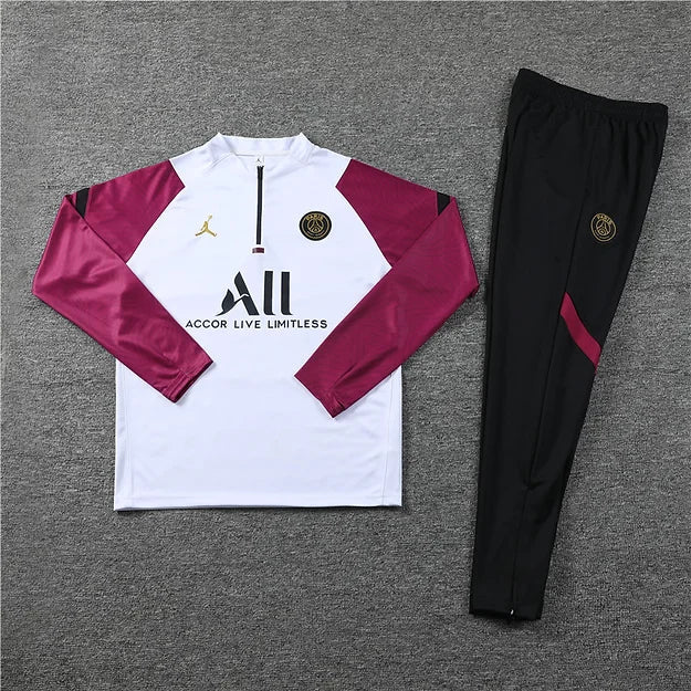 White / Burgundy - PSG Tracksuit