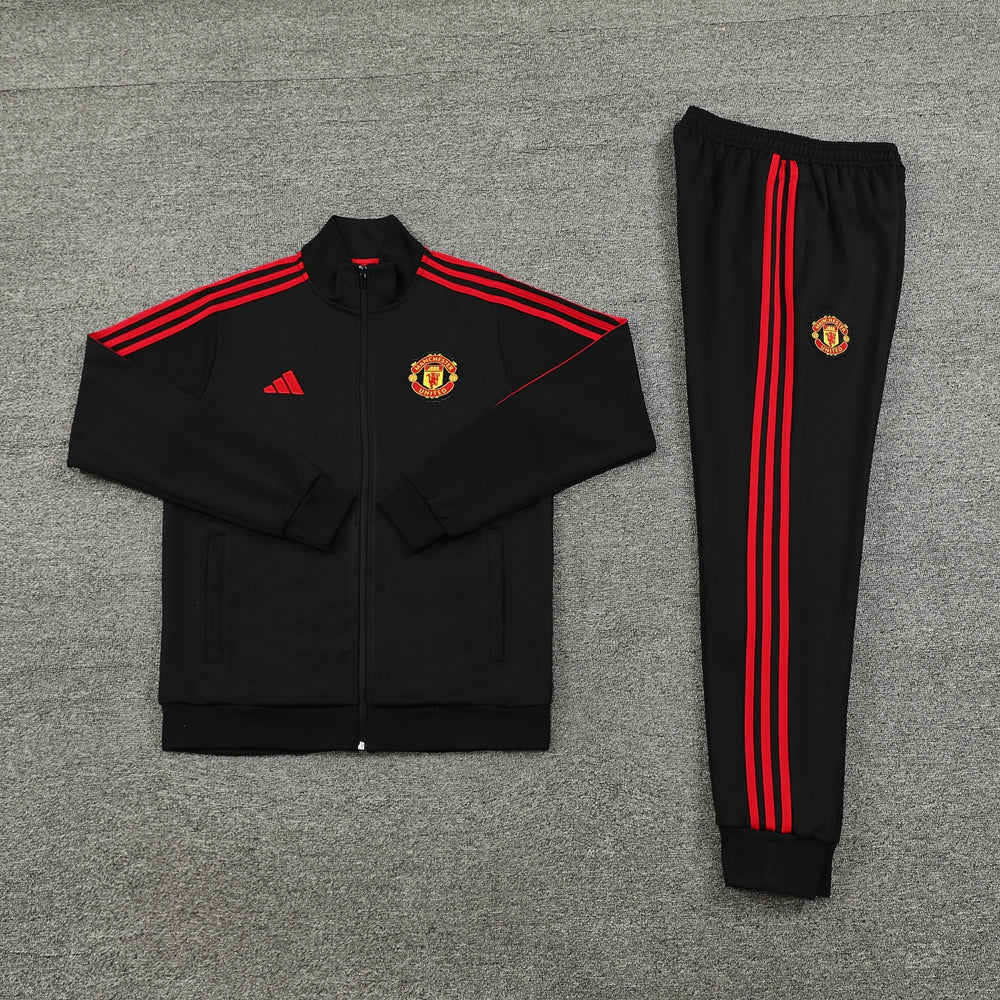 Manchester United 2024 Black/Red Zipper Tracksuit