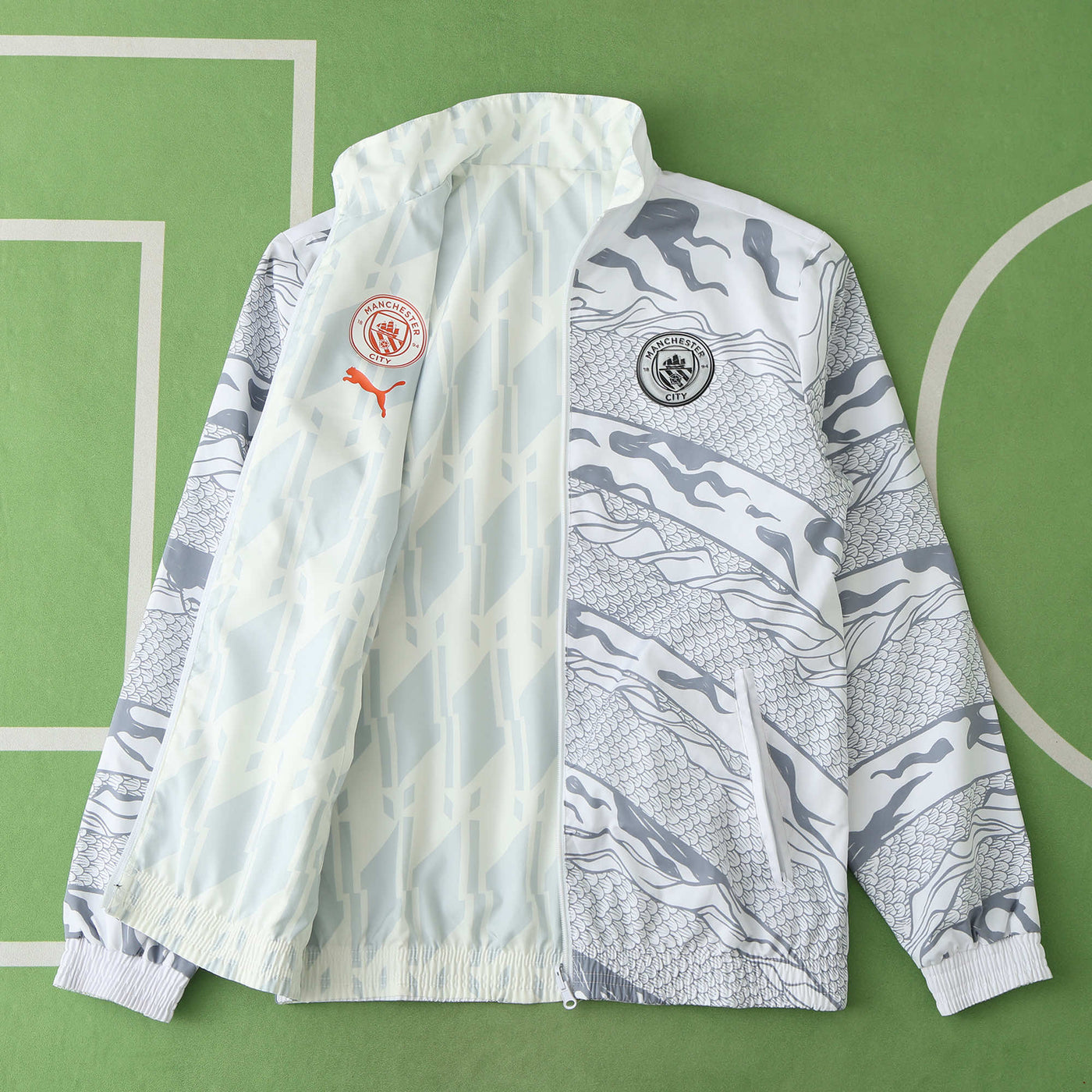 Man City White Reversable Windbreaker