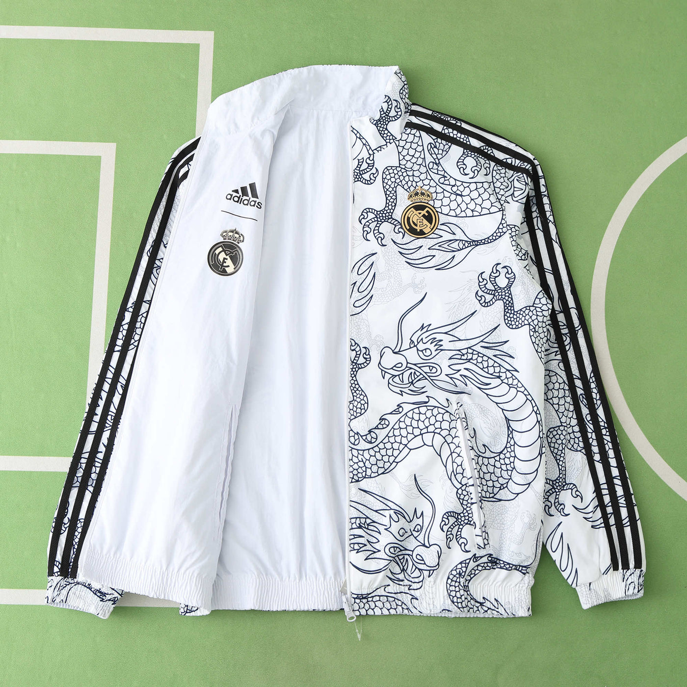 Real Madrid White Dragon Reversable Windbreaker