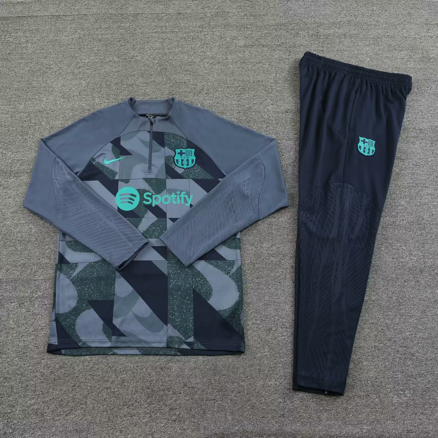 Barcelona Tracksuit 23-24 Grey Pattern