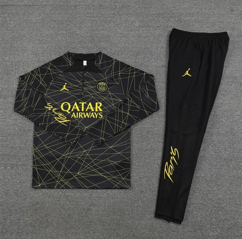 PSG Tracksuit 23-24 Black and Yellow