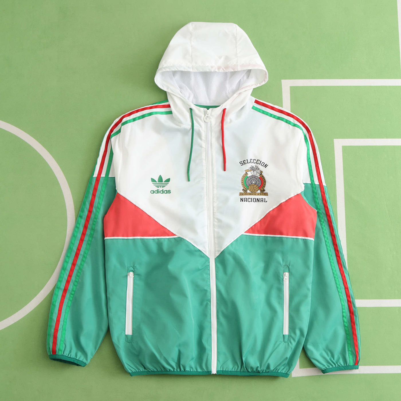 Mexico Green Hooded Windbreaker