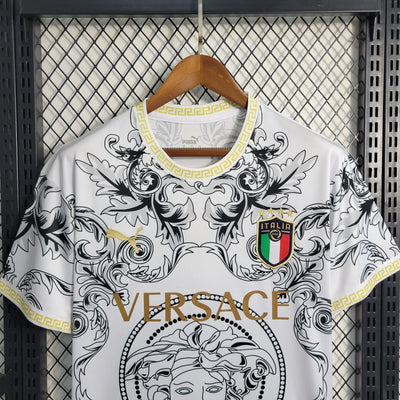 Italy Football Shirt 2024 Versace (White) Edition