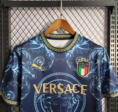 Italy Football Shirt 2024 Versace (Blue) Edition