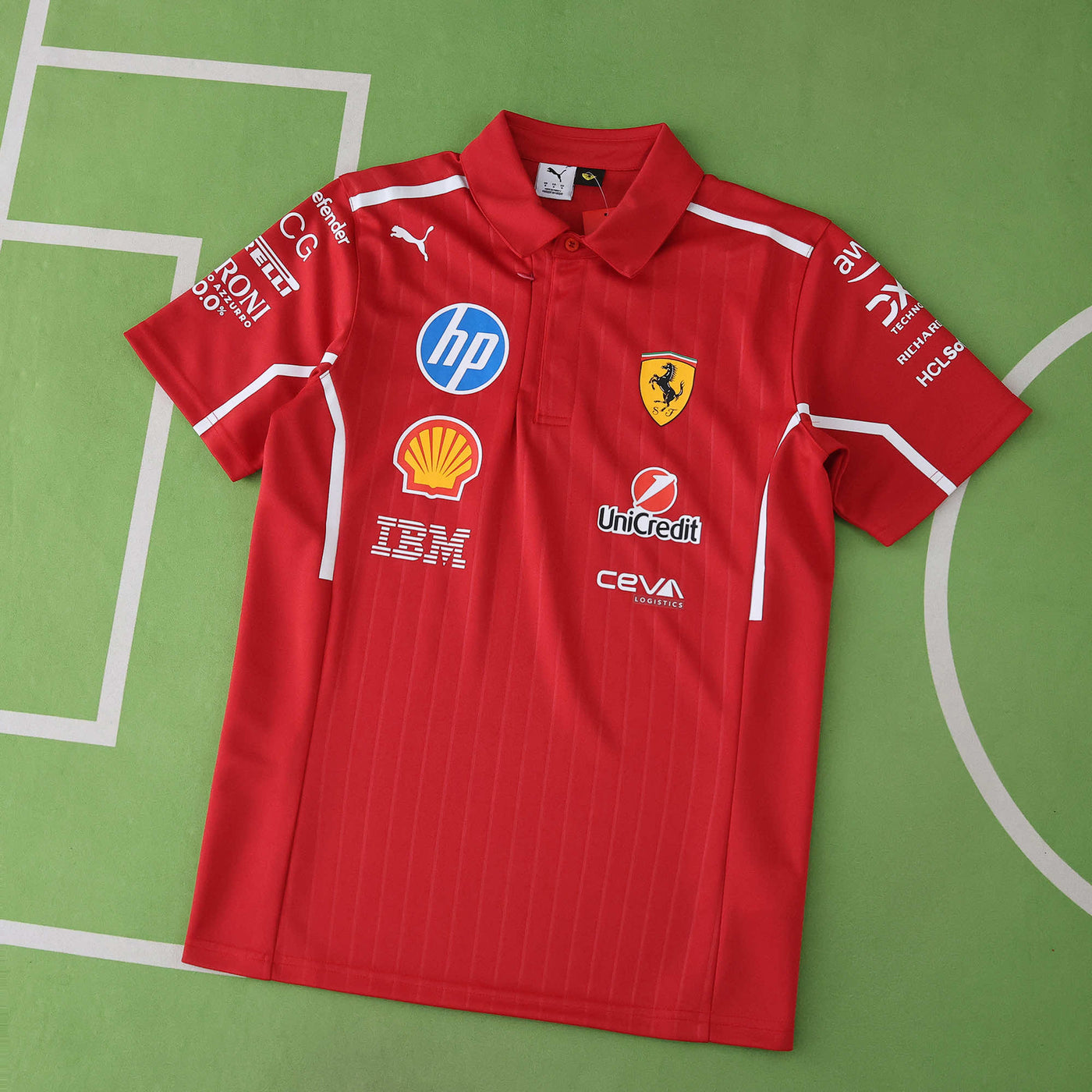 F1 Ferrari Striped Polo