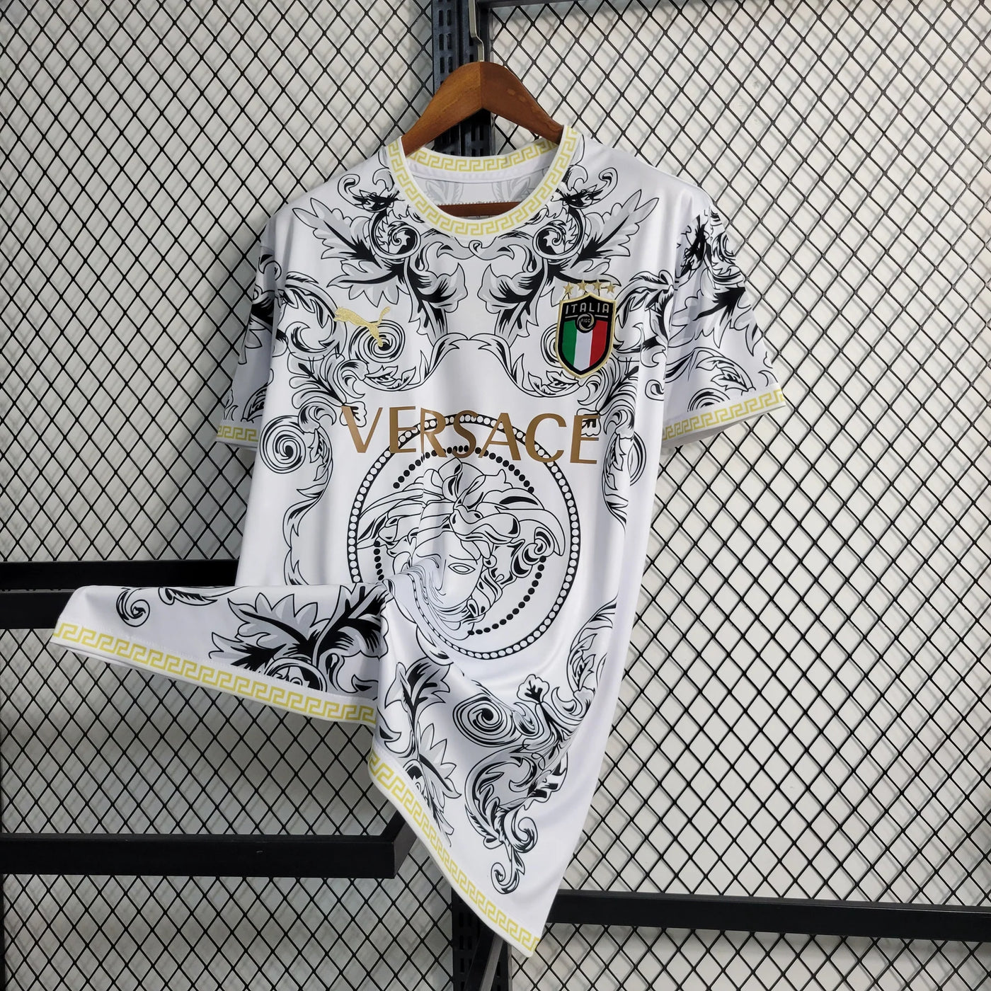 Italy Football Shirt 2024 Versace (White) Edition