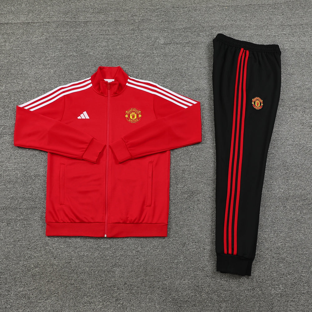 Manchester United 2024 Red/White/Black Zipper Tracksuit