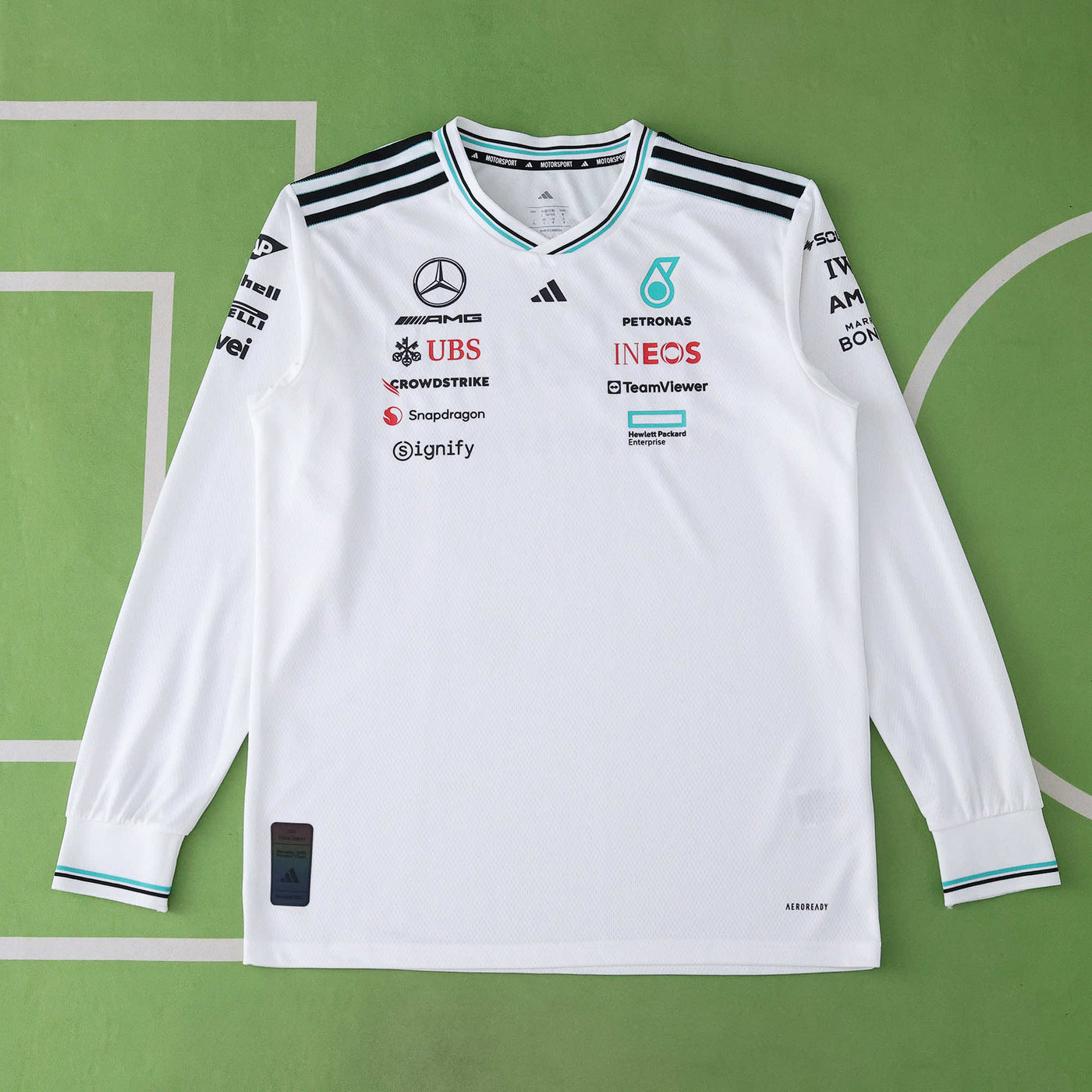 F1 Mercedes Long sleeved White Shirt